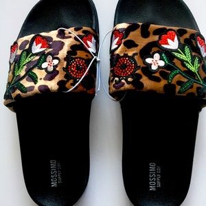 Women's Open-Toe Beaded Colorful Embellished Sandals with Rubber Comfort Soles